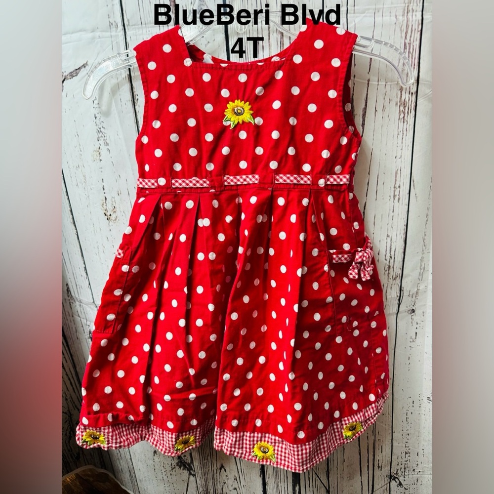 Red polka dot dress